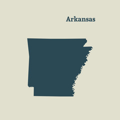 Outline map of Arkansas. vector illustration.