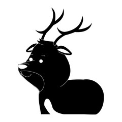 deer cute animal cartoon icon image vector illustration design  black and white