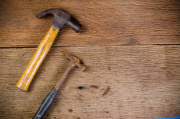 old rusty hammer tools