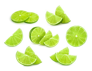 lime slices isolated