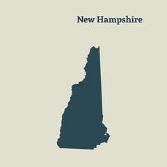 Outline map of  New Hampshire. vector illustration.