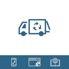 garbage truck icon stock vector illustration flat design