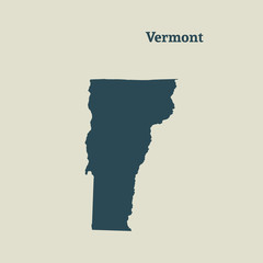 Outline map of Vermont. vector illustration. - 144356595