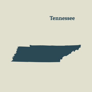 Outline map of Tennessee. vector illustration.