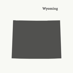 Outline map of Wyoming. vector illustration.