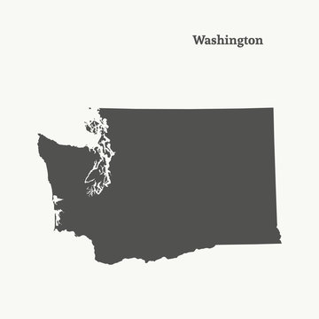 Outline map of Washington.vector illustration.