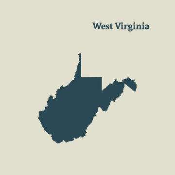 Outline map of West Virginia. vector illustration.