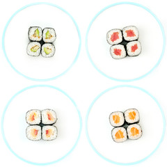 sushi set menu for top view