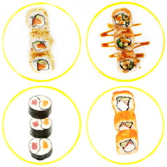 sushi set menu for top view