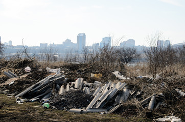 Nature pollution. Trash and dump.