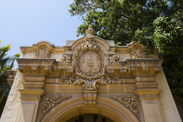 Entrance to walkway facade with intricate detail