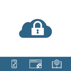 lock cloud icon stock vector illustration flat design