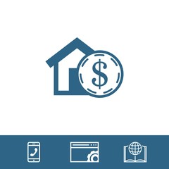 money home dollar icon stock vector illustration flat design