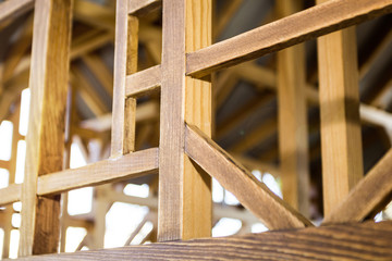 New wooden house for construction, abstract concept of environmental technology.