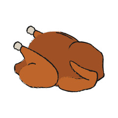whole chicken or turkey icon image vector illustration design 