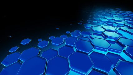 Honeycomb Blue Background Technology
