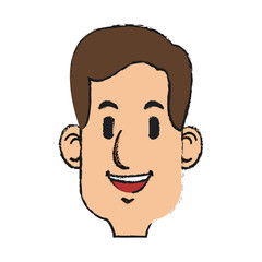 face of happy smiling man icon image vector illustration design 