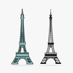 Fototapeta na wymiar Vector Symbol Eiffel Tower