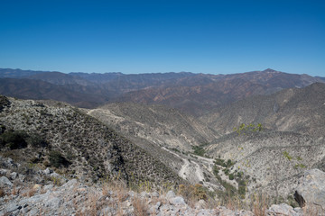 Mountain view from the road in Oaxaca, Mexico