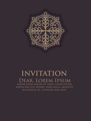 Invitation, cards with ethnic arabesque elements. Arabesque style design. Business cards. eps10