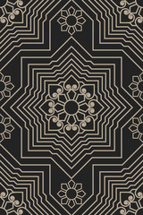 Zentangle styled geometric ornament pattern element. Orient traditional ornament. Boho styled. Abstract geometric seamless pattern elegant element for cards and invitations.