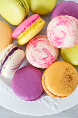 fresh colorful macaroons
