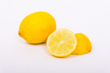 lemon fruit cutout isolated on white background