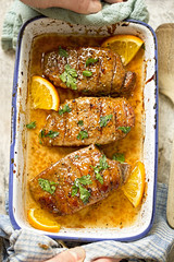 Duck breast in orange sauce marinade 