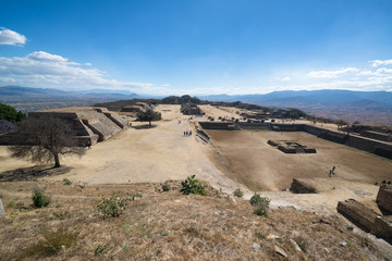 Monte Alban is a large pre-Columbian archaeological site in Oaxaca, Mexico