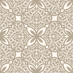 Vector damask seamless pattern element. Classical luxury old fashioned damask ornament, royal victorian seamless texture for wallpapers, textile, wrapping. Exquisite floral baroque template.
