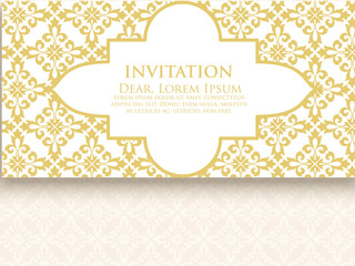 Invitation, cards with ethnic damask or arabesque elements. Abstract arabesque style design. Business cards. eps10