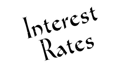 Interest Rates rubber stamp. Grunge design with dust scratches. Effects can be easily removed for a clean, crisp look. Color is easily changed.