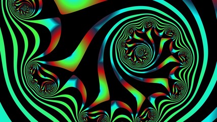 Neon spirals. Exotic pattern. 3D surreal illustration. Sacred geometry. Mysterious psychedelic relaxation pattern. Fractal abstract texture. Digital artwork graphic astrology magic