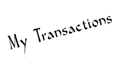 My Transactions rubber stamp. Grunge design with dust scratches. Effects can be easily removed for a clean, crisp look. Color is easily changed.
