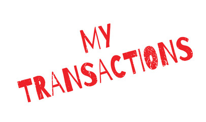My Transactions rubber stamp. Grunge design with dust scratches. Effects can be easily removed for a clean, crisp look. Color is easily changed.