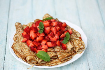 pancakes with strawberries