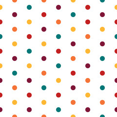 Colorful dotted seamless pattern. White background