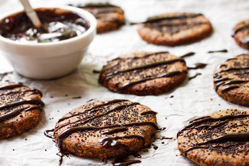 Cookies with poppy seeds and chocolate