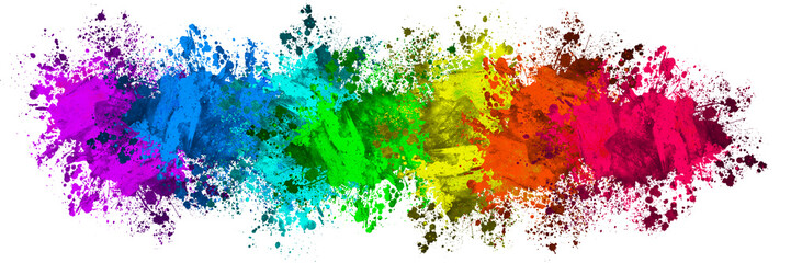 Multi-Color Paint Splatter Border/Background - 144372309