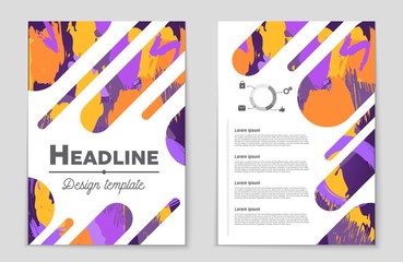 Naklejka premium Abstract vector layout background set. For art template design, list, front page, mockup brochure theme style, banner, idea, cover, booklet, print, flyer, book, blank, card, ad, sign, sheet,, a4.
