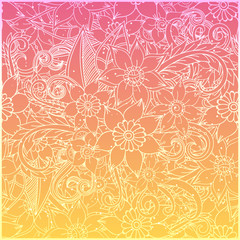 Fototapeta na wymiar Zentangle abstract flowers. Doodle flower. Vector illustration