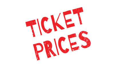 Ticket Prices rubber stamp. Grunge design with dust scratches. Effects can be easily removed for a clean, crisp look. Color is easily changed.