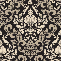 Vector damask seamless pattern element. Classical luxury old fashioned damask ornament, royal victorian seamless texture for wallpapers, textile, wrapping. Exquisite floral baroque template.