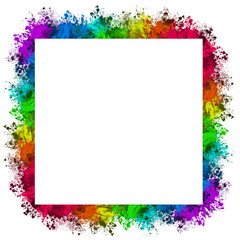 Multi-Color Paint Splatter Border/Background - 144373171
