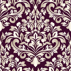Vector damask seamless pattern element. Classical luxury old fashioned damask ornament, royal victorian seamless texture for wallpapers, textile, wrapping. Exquisite floral baroque template.