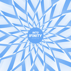 Into Infinity geometry. Abstract geometrical concentric blue swirl background. Sea shell like structures. Fractal swirl background. Concentric wrapping geometry.