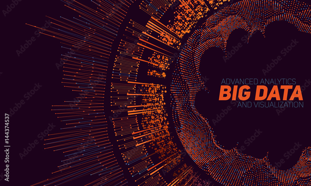 Poster big data visualization. futuristic infographic. information aesthetic design. visual data complexity