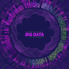 Big data visualization. Futuristic infographic. Information aesthetic design. Visual data complexity. Complex data threads graphic visualization. Social network representation. Abstract data graph.