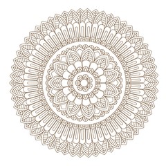 Flower Mandala vector illustration. Oriental pattern, vintage decorative elements. Round floral ornament pattern. Design element in Indian Mehndi style. Vector illustration