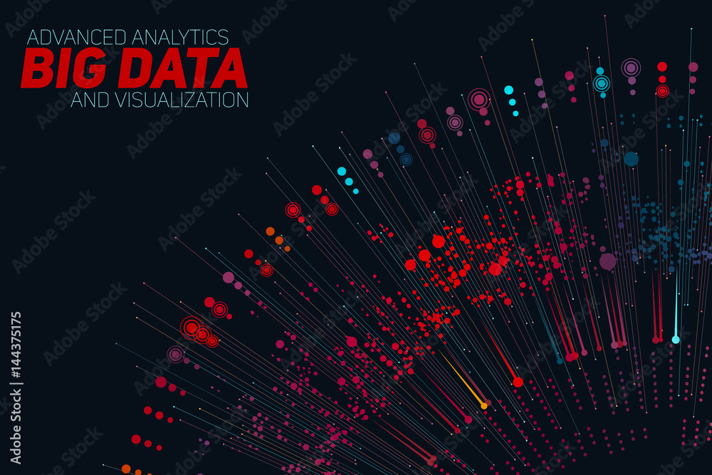 Poster big data circular colorful visualization. futuristic infographic. information aesthetic design. visu